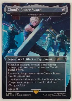 Clouds Buster Sword Foil MTG Secret Lair Final Fantasy Umezawas Jitte SLD - Image 1