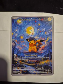 Pokemon Pikachu Starry Night Van Gogh Beautiful Moon ACG Star Trading Card - NM - Image 1