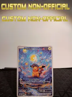 Pokemon Pikachu Starry Night Van Gogh Beautiful Moon ACG Star Trading Card - NM - Image 1
