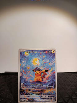 Pokemon Pikachu Starry Night Van Gogh Beautiful Moon ACG Star Trading Card - NM - Image 2