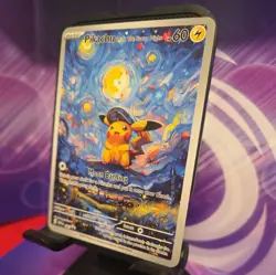 Pokemon Pikachu Starry Night Van Gogh Beautiful Moon ACG Star Trading Card - NM - Image 3