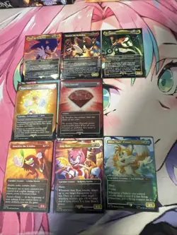 💥MTG Secret Lair Sonic RED FOIL Chaos Emerald + Friends and Foes (opened)💥 - Image 1