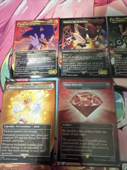 💥MTG Secret Lair Sonic RED FOIL Chaos Emerald + Friends and Foes (opened)💥 - Image 4