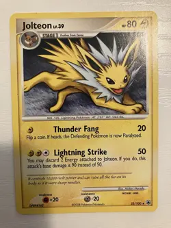 Jolteon LV.39 23/100 Regular Rare DP Majestic Dawn Pokemon TCG LP - Image 2