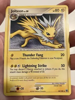 Jolteon LV.39 23/100 Regular Rare DP Majestic Dawn Pokemon TCG LP - Image 4