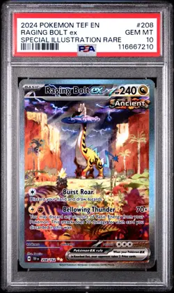 POKEMON PSA 10 2024 SV Temporal Forces Raging Bolt ex 208/162 SIR *7210 - Image 1