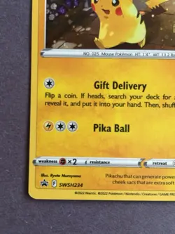 Pikachu SWSH234 LP 2022 Cosmos Holo Black Star Promo Pokemon GO Card - Image 5