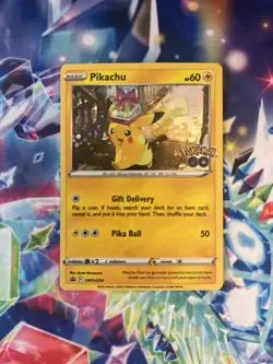 Pikachu SWSH234 LP 2022 Cosmos Holo Black Star Promo Pokemon GO Card - Image 2