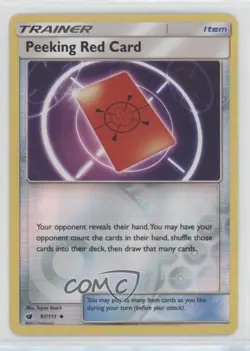 Peeking Red Card Reverse Foil Pokemon Sun & Moon Crimson Invasion #97 0rg2 - Image 1