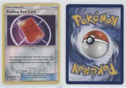 Peeking Red Card Reverse Foil Pokemon Sun & Moon Crimson Invasion #97 0rg2 - Image 3