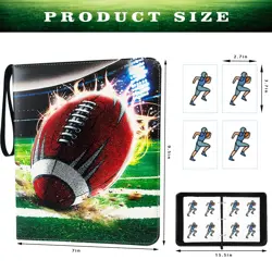 400 Pockets Football Cards Binder,Trading Cards Holder Card Collectors Album,Tra - Image 2