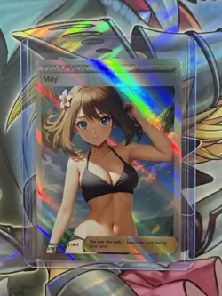 Pokemon May Anime Waifu Custom DIY Trainer Art Sexy Pokemon card - Image 2