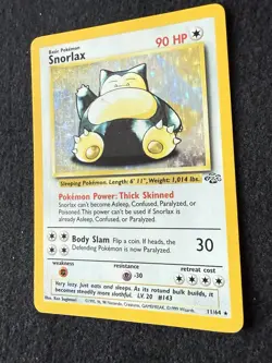Snorlax Jungle Holo Base Edition Pokemon Card 11/64 One Owner - Image 2