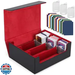 Ralout Card Deck Case for Trading Cards 1800+, MTG Card Storage Box, Leather - Image 1