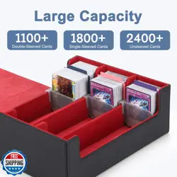 Ralout Card Deck Case for Trading Cards 1800+, MTG Card Storage Box, Leather - Image 2