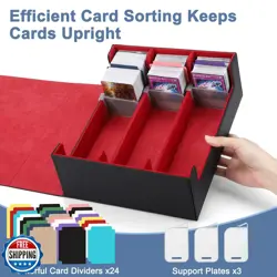 Ralout Card Deck Case for Trading Cards 1800+, MTG Card Storage Box, Leather - Image 3