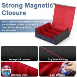 Ralout Card Deck Case for Trading Cards 1800+, MTG Card Storage Box, Leather - Image 4