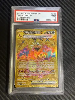 Gold Charizard EX 228/197 Obsidian Flames Hyper Rare Pokemon Card PSA 9 - Image 1