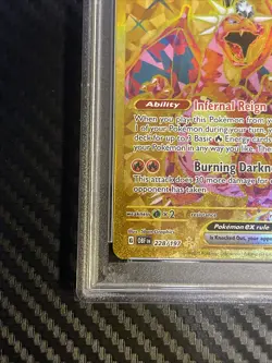 Gold Charizard EX 228/197 Obsidian Flames Hyper Rare Pokemon Card PSA 9 - Image 2