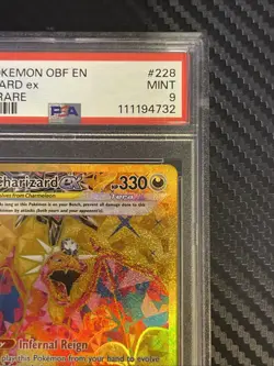 Gold Charizard EX 228/197 Obsidian Flames Hyper Rare Pokemon Card PSA 9 - Image 4