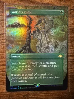 MTG - Dominaria Remastered - Worldly Tutor - Extended Art Foil Rare #442 - NM! - Image 1