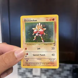 Played Hitmonchan #8 Holo Base Set 2 Pokemon TCG - Image 1