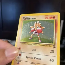 Played Hitmonchan #8 Holo Base Set 2 Pokemon TCG - Image 2