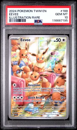 POKEMON PSA 10 2024 SV Twilight Masquerade Eevee 188/167 IR *7195 - Image 1