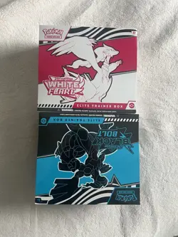 Pokemon Black Bolt and White Flare ETB (Both Sets) IN HAND - Image 1