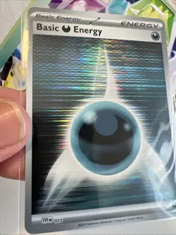 Basic Darkness Energy SVE 023 Holo Pattern Pokemon White Flare & Black Bolt NM - Image 3