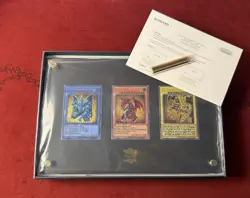 Yugioh Stainless Steel Egyptian God / Three Legendary Gods Cards Set NEW (USA) - Image 1