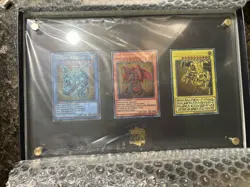 Yugioh Stainless Steel Egyptian God / Three Legendary Gods Cards Set NEW (USA) - Image 1