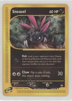Sneasel Pokemon e-Card Series Aquapolis #110 2002 10cj - Image 1