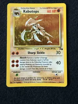 Kabutops Holo Fossil Base Set Pokemon Card 9/62 One Owner. Amazing Condition - Image 1