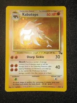 Kabutops Holo Fossil Base Set Pokemon Card 9/62 One Owner. Amazing Condition - Image 2