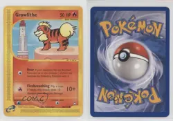 Growlithe Pokemon e-Card Series Aquapolis #80 2002 10cj - Image 3