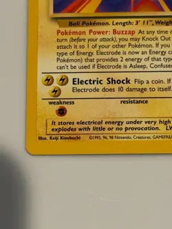 Unlimited Electrode Pokemon Card Base Set 1999 WOTC 21/102 - Image 3