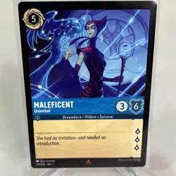 Disney Lorcana 151/204 Maleficent Uninvited Rare Card 1st First Chapter TCG - Image 1