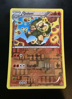 Golem 47/106 XY Flashfire Reverse Holo Rare Pokemon Card - LP - Image 1