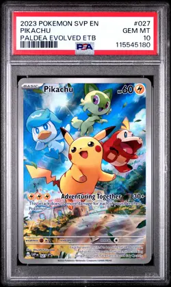 2023 POKEMON SVP EN-SV BLACK STAR PROMO #027 PIKACHU PSA 10 - Image 1