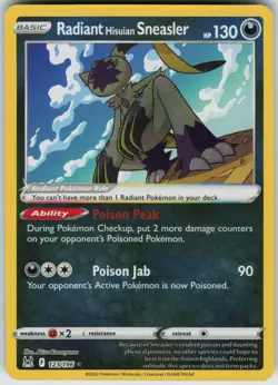 Radiant Hisuian Sneasler Radiant Rare SWSH11: Lost Origin 123/196 Pokemon - Image 1