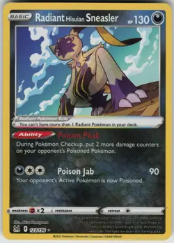 Radiant Hisuian Sneasler Radiant Rare SWSH11: Lost Origin 123/196 Pokemon - Image 1