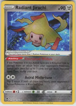 Radiant Jirachi Radiant Rare SWSH12: Silver Tempest 120/195 Pokemon - Image 1