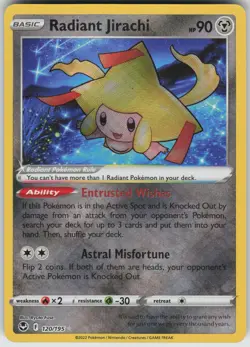 Radiant Jirachi Radiant Rare SWSH12: Silver Tempest 120/195 Pokemon - Image 1