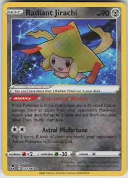 Radiant Jirachi Radiant Rare SWSH12: Silver Tempest 120/195 Pokemon - Image 1