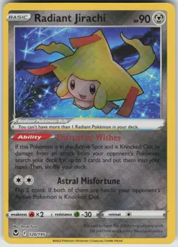 Radiant Jirachi Radiant Rare SWSH12: Silver Tempest 120/195 Pokemon - Image 1