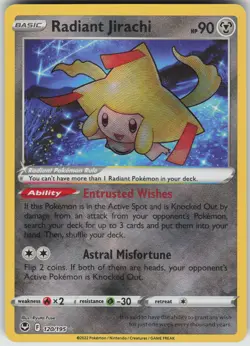 Radiant Jirachi Radiant Rare SWSH12: Silver Tempest 120/195 Pokemon - Image 1