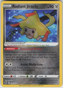 Radiant Jirachi Radiant Rare SWSH12: Silver Tempest 120/195 Pokemon - Image 1