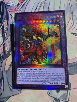 Yugioh Asian English CR08-AE040 Ultimate Flame Swordsman Ultimate rare Near Mint - Image 2