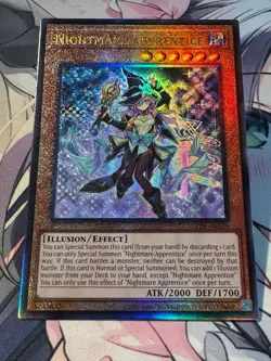 Yugioh Asian English LEDE-AE029 Nightmare Apprentice Ultimate rare Near Mint - Image 1